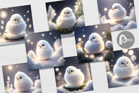 Digital Paper White Bird Christmas Digital Pattern artnoy 