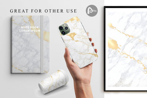 Digital paper White Gold Marble Stone Digital Pattern artnoy 