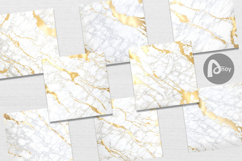 Digital paper White Gold Marble Stone Digital Pattern artnoy 