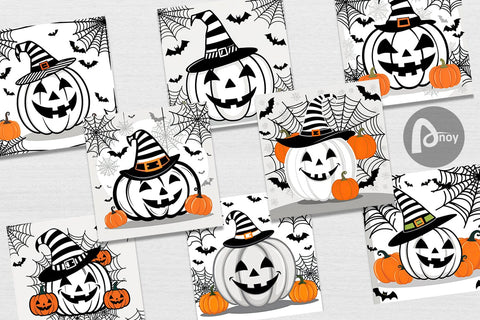 Digital Paper White Pumpkin Digital Pattern artnoy 