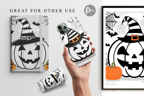 Digital Paper White Pumpkin Digital Pattern artnoy 