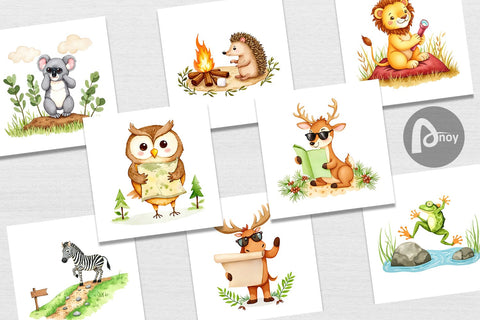 Digital Paper Wild Animal Adventures Digital Pattern artnoy 