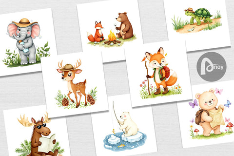 Digital Paper Wild Animal Adventures Digital Pattern artnoy 