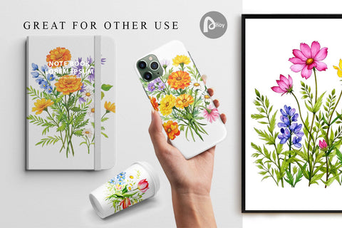 Digital Paper Wildflower Drift Digital Pattern artnoy 