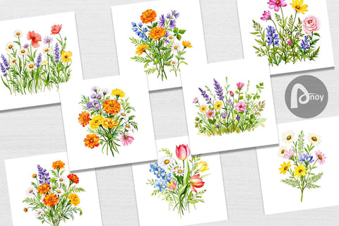 Digital Paper Wildflower Drift Digital Pattern artnoy 