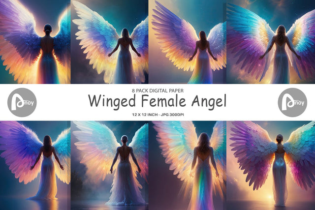 Digital Paper Winged Angel Digital Pattern artnoy 