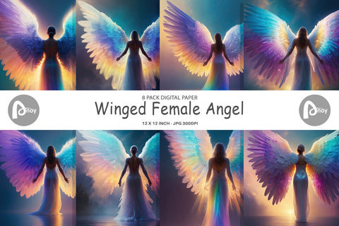 Digital Paper Winged Angel Digital Pattern artnoy 