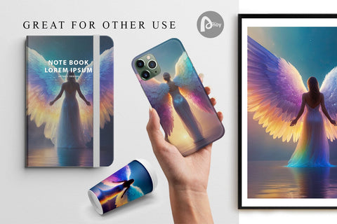 Digital Paper Winged Angel Digital Pattern artnoy 