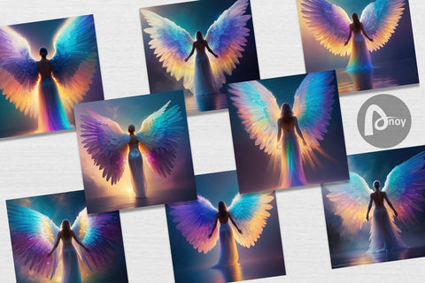 Digital Paper Winged Angel Digital Pattern artnoy 