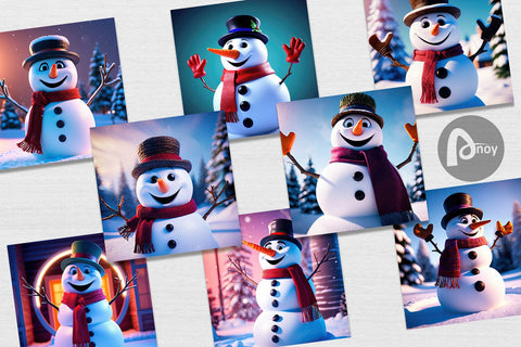 Digital Paper Winter Snowman Digital Pattern artnoy 