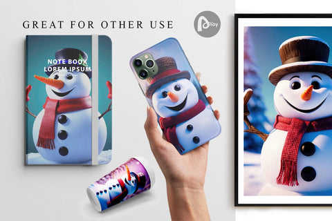 Digital Paper Winter Snowman Digital Pattern artnoy 