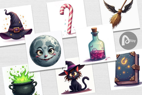 Digital Paper Witch Elements Digital Pattern artnoy 