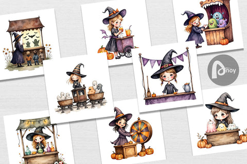 Digital Paper Witch Market Night Digital Pattern artnoy 