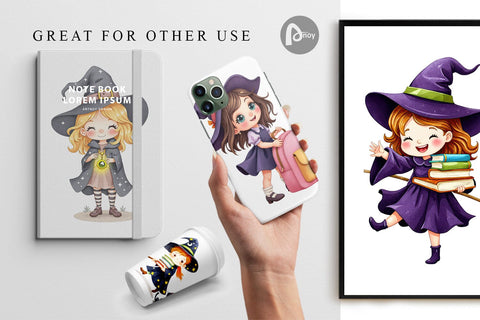 Digital Paper Witch School Days Digital Pattern artnoy 