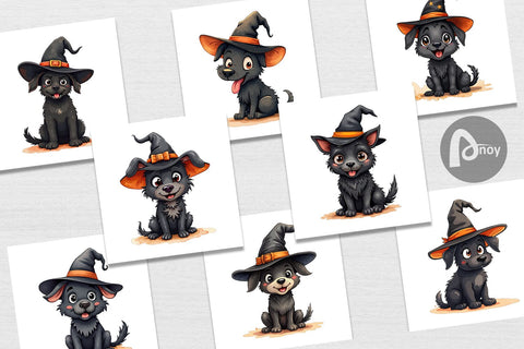 Digital Paper Witchy Pup Digital Pattern artnoy 