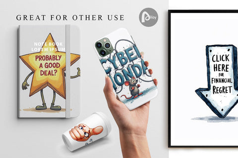 Digital Paper Witty Warning Icons Digital Pattern artnoy 