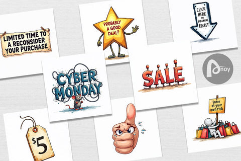 Digital Paper Witty Warning Icons Digital Pattern artnoy 