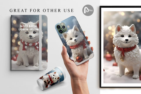 Digital Paper Wolf Christmas Digital Pattern artnoy 