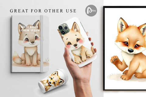 Digital Paper Wolf Wildlife Digital Pattern artnoy 