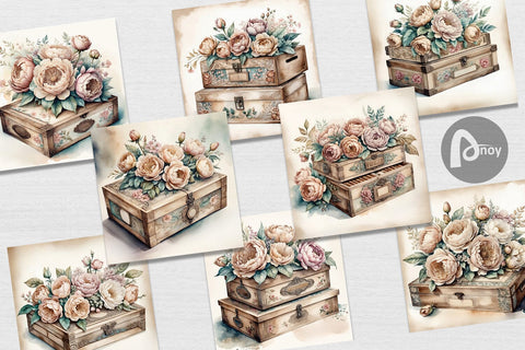 Digital Paper Wooden Cigar Box Digital Pattern artnoy 