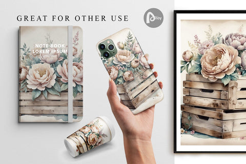 Digital Paper Wooden Crate Digital Pattern artnoy 