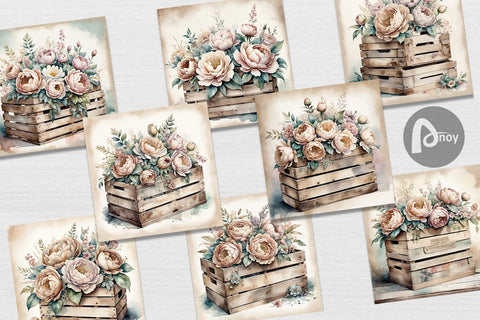 Digital Paper Wooden Crate Digital Pattern artnoy 