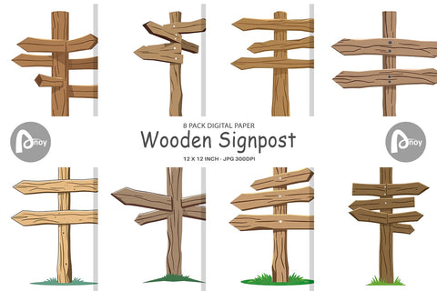 Digital Paper Wooden Sign Digital Pattern artnoy 