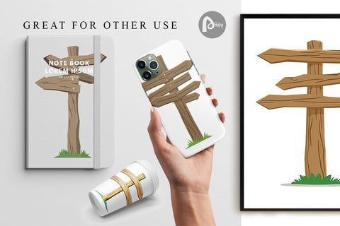 Digital Paper Wooden Sign Digital Pattern artnoy 