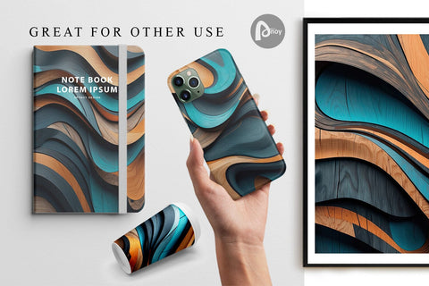 Digital Paper Wooden Waves Digital Pattern artnoy 