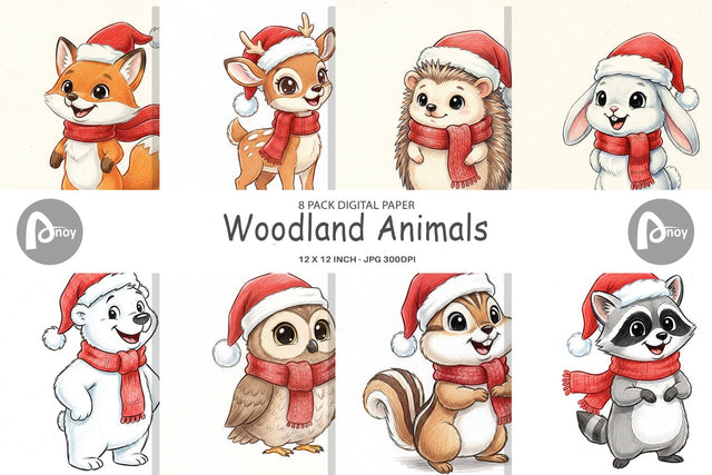 Digital Paper Woodland Animals Digital Pattern artnoy 