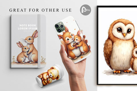Digital Paper Woodland Babies Digital Pattern artnoy 