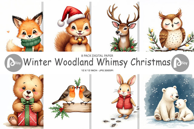 Digital Paper Woodland Whimsy Digital Pattern artnoy 