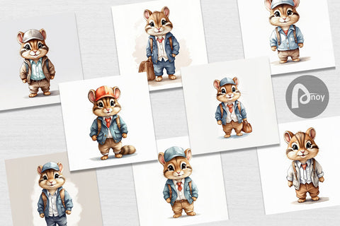 Digital Paper Working Mouse Digital Pattern artnoy 