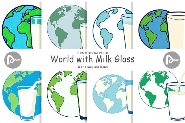 Digital Paper World with Milk Glass Digital Pattern artnoy 