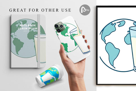 Digital Paper World with Milk Glass Digital Pattern artnoy 