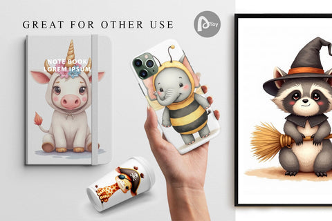 Digital Paper Wrong Costume Baby Animals Digital Pattern artnoy 