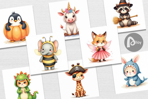 Digital Paper Wrong Costume Baby Animals Digital Pattern artnoy 