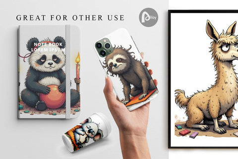 Digital Paper Yoga Grumps Digital Pattern artnoy 