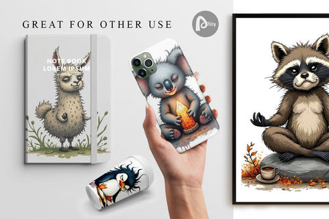 Digital Paper Zen Fail Critters Digital Pattern artnoy 