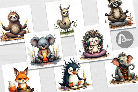 Digital Paper Zen Fail Critters Digital Pattern artnoy 