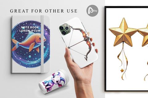 Digital Paper Zodiac Babies Digital Pattern artnoy 