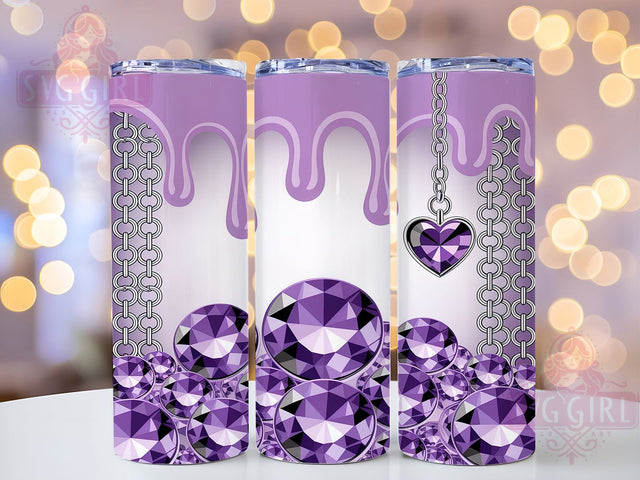 Digital Purple Bling Glam Tumbler, Glam Sublimation Design, Sparkly Purple Art, 20oz Glam Tumbler, Whimsical Bling Mug, Stylish Glam Cup, Bold Purple Wrap Sublimation SvggirlplusArt 