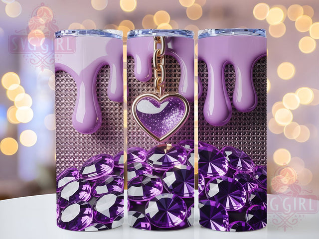 Digital Purple Bling Glam Tumbler, Glam Sublimation Design, Sparkly Purple Art, 20oz Glam Tumbler, Whimsical Bling Mug, Stylish Glam Cup, Bold Purple Wrap Sublimation SvggirlplusArt 