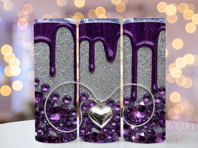 Digital Purple Bling Glam Tumbler, Glam Sublimation Design, Sparkly Purple Art, 20oz Glam Tumbler, Whimsical Bling Mug, Stylish Glam Cup, Bold Purple Wrap Sublimation SvggirlplusArt 