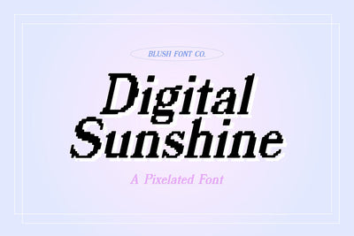 Digital Sunshine Pixelated Serif Font Font Blush Font Co. 