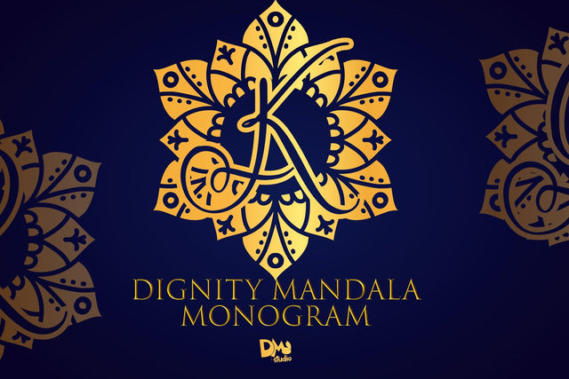 Dignity Mandala Monogram Font Dm Letter Studio 