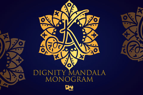 Dignity Mandala Monogram Font Dm Letter Studio 