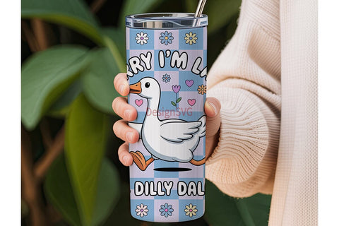 Dilly Dallying Goose 20oz Tumbler Sublimation DesignSVG 