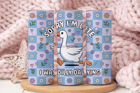 Dilly Dallying Goose 20oz Tumbler Sublimation DesignSVG 