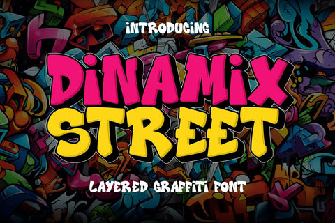 Dinamix Street - 3d Layered Graffiti Font Font Mozzatype 